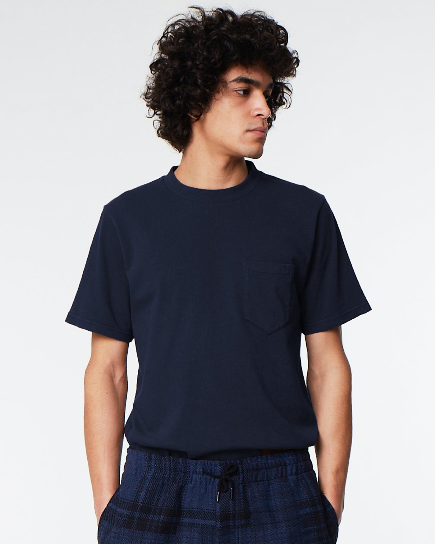 Basic Pocket T Cotton Hemp Navy