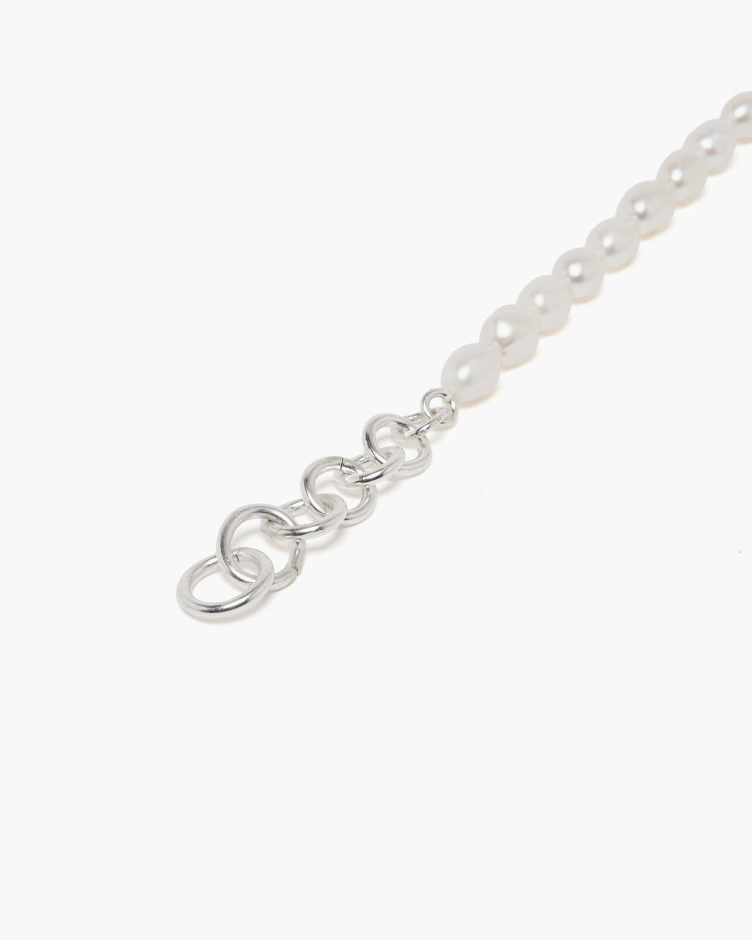 Sara Roegiers Pearl and Silver Bracelet with American Clasp