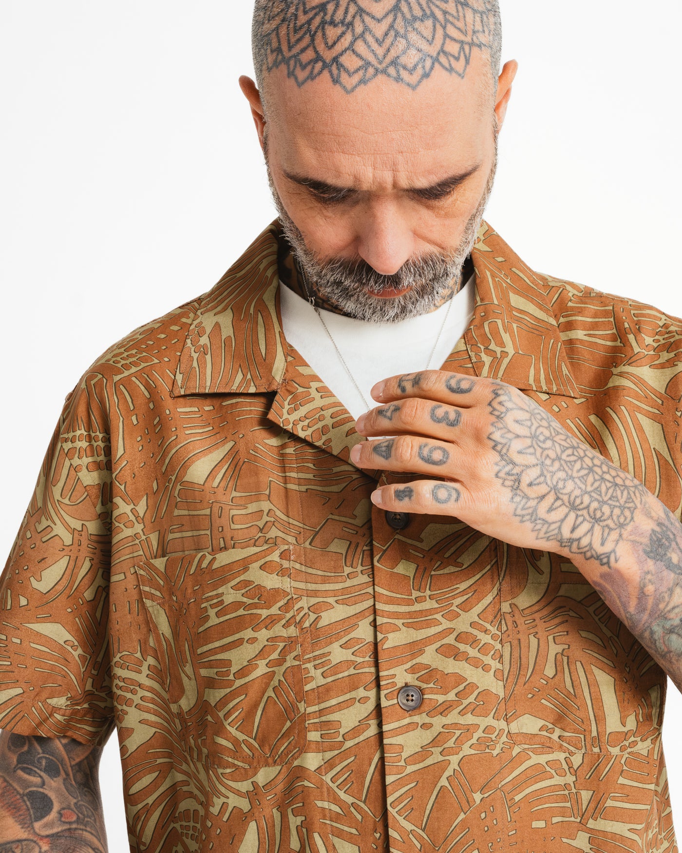 Aloha Shirt Bamboo Rayon Amber