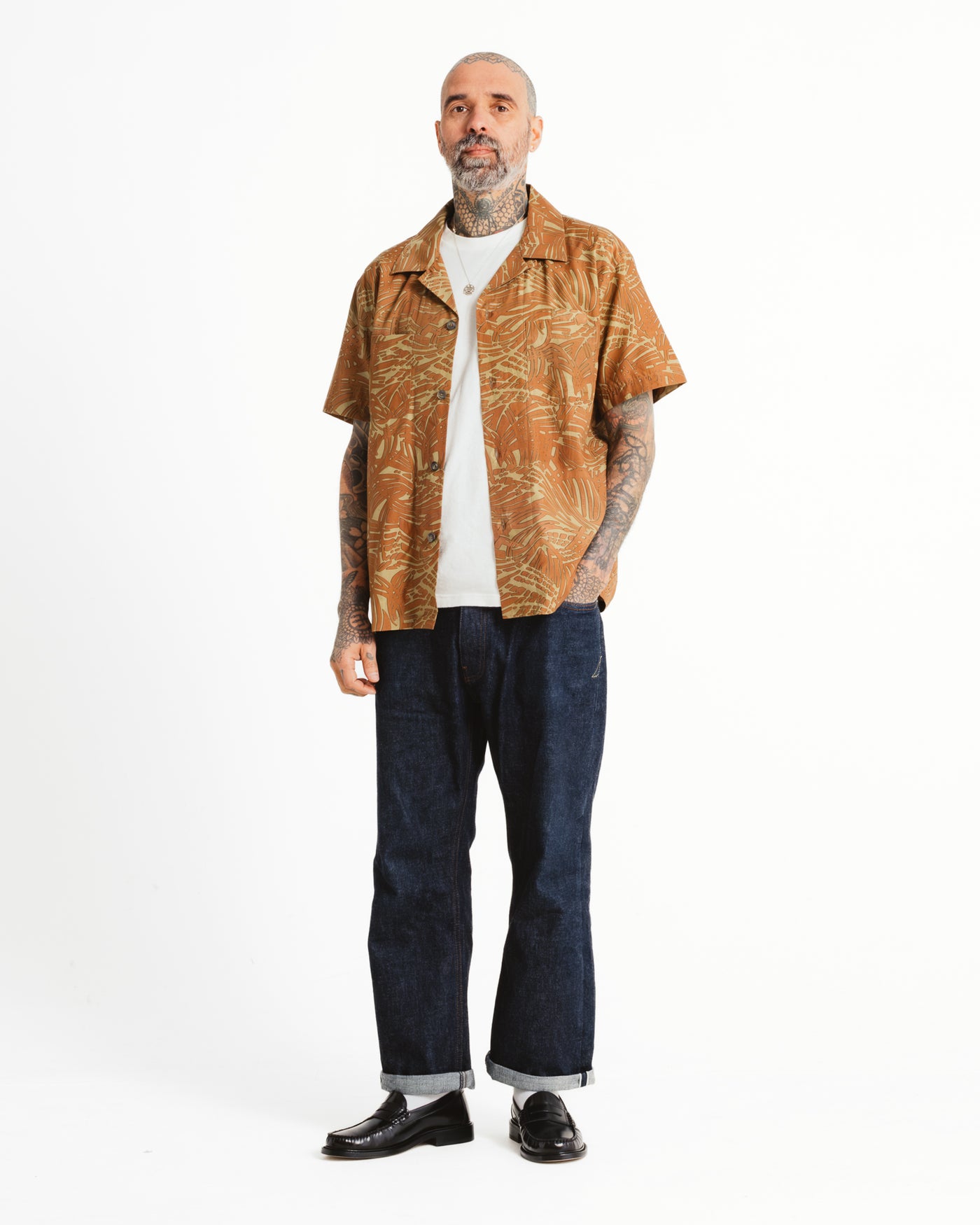 Aloha Shirt Bamboo Rayon Amber