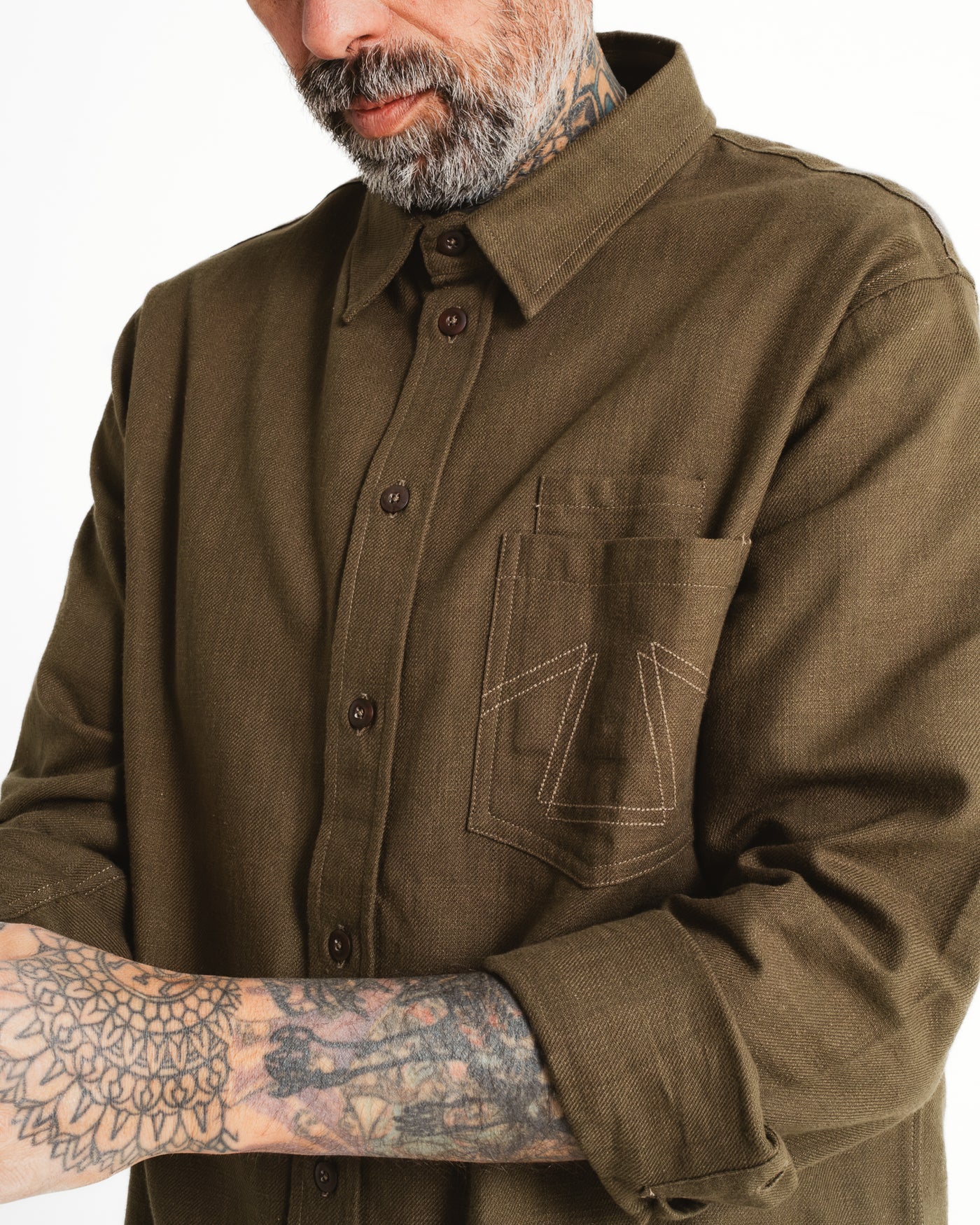 Combat Shirt Slub Cotton Khaki