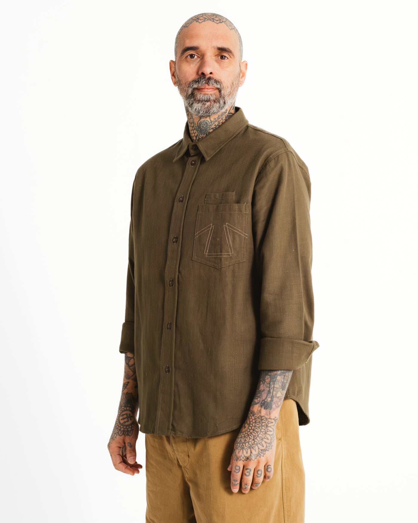 Combat Shirt Slub Cotton Khaki