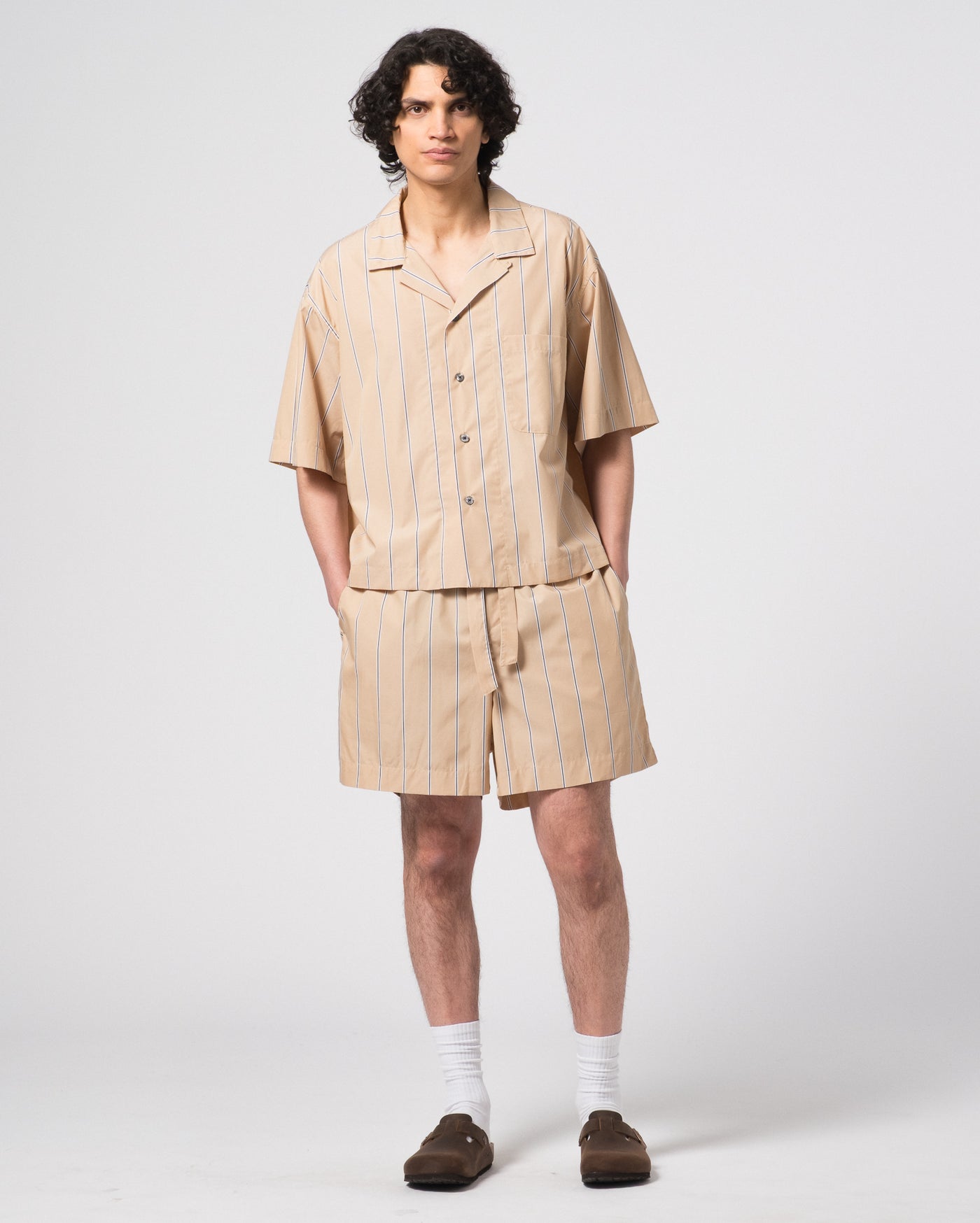 Summer Pyjama Sido Popeline Stripe Sand