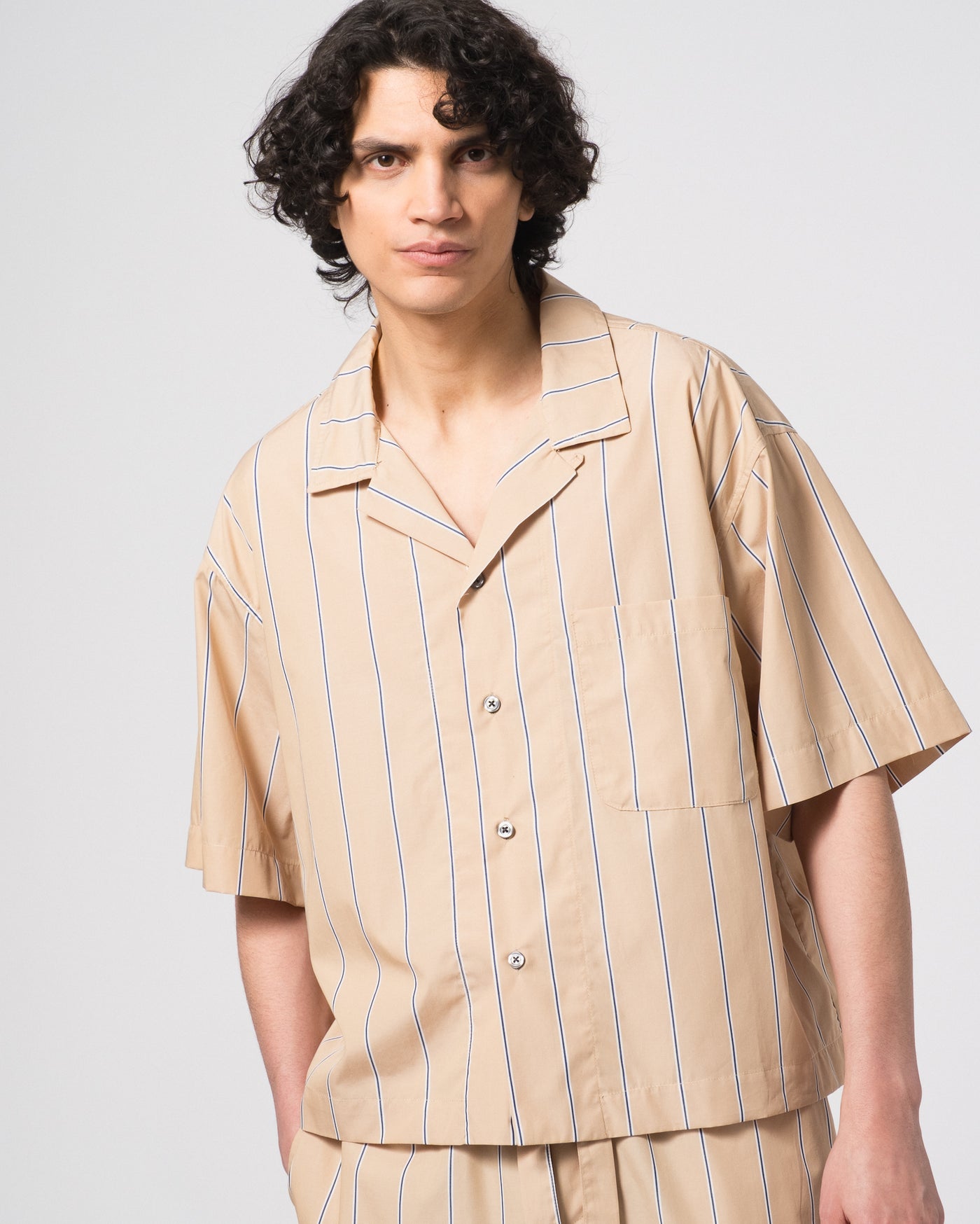 Summer Pyjama Sido Popeline Stripe Sand