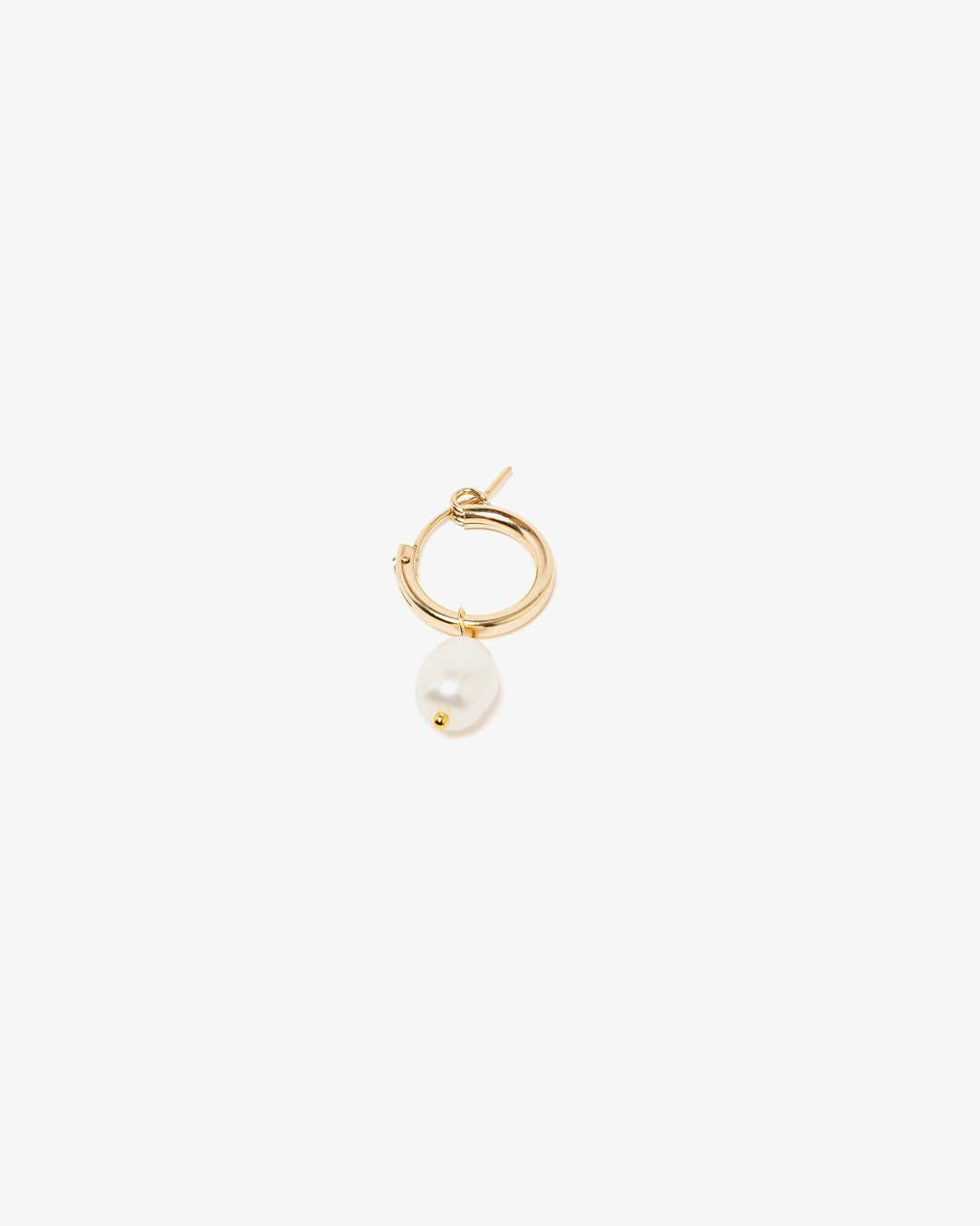 Sara Roegiers Gold Filled Creole Hoops 15mm With Pearl