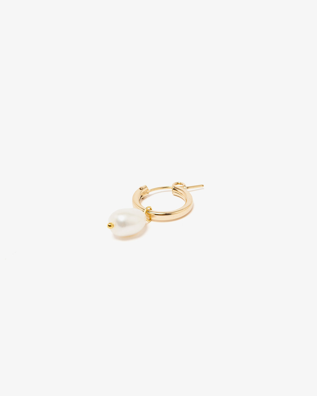 Sara Roegiers Gold Filled Creole Hoops 15mm With Pearl