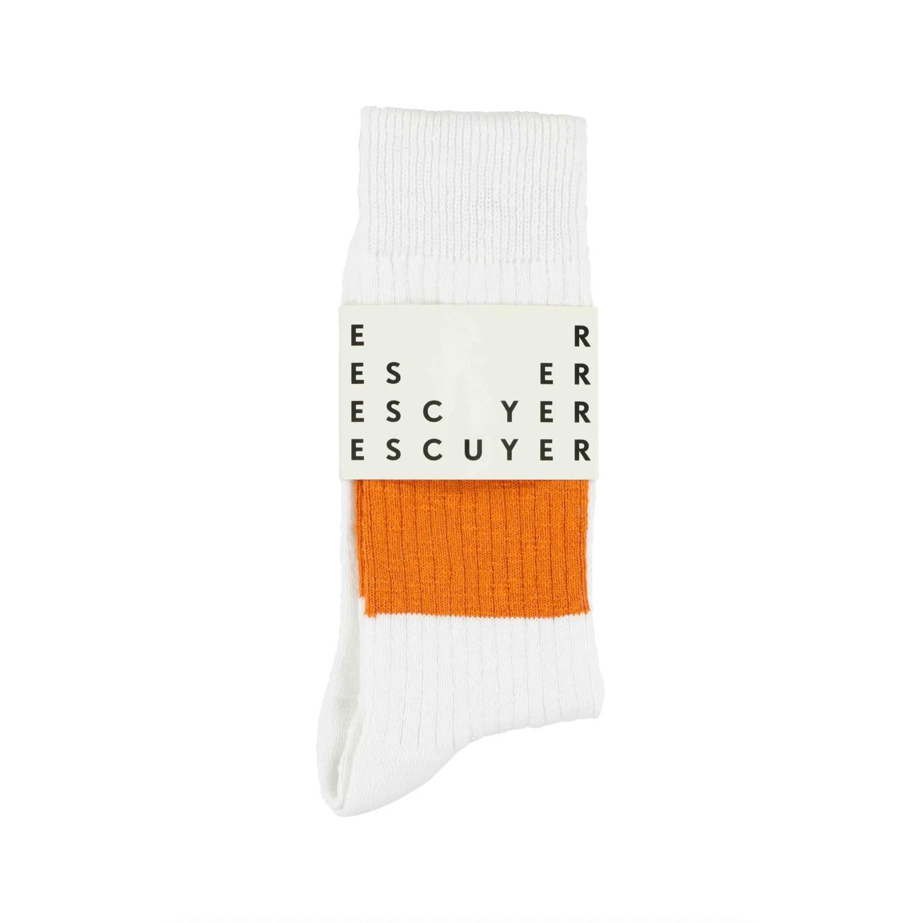 Escuyer socks - white / orange
