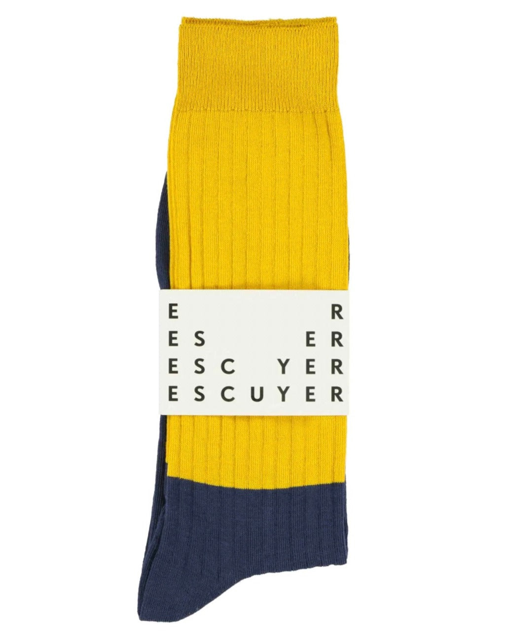Escuyer Socks -  Colour Block - Inca Gold / Insigna Blue