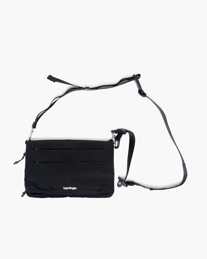 Topologie Wares Flat Sacoche Small Black Tech Sateen + Utility Sling Wide Black