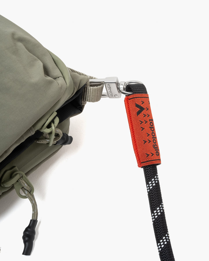 Topologie Wares ボトルサコッシュ モスグリーン + 8mm編み込みO型ロープ ミッドナイトブルー