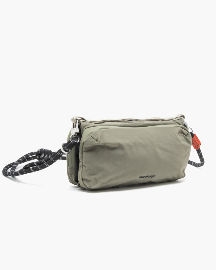 Topologie Wares ボトルサコッシュ モスグリーン + 8mm編み込みO型ロープ ミッドナイトブルー