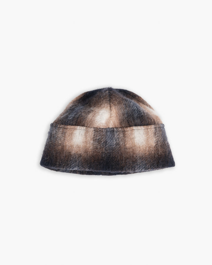 Skully Hat Felted Check Sepia/Cream