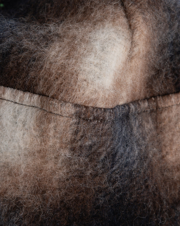 Skully Hat Felted Check Sepia/Cream