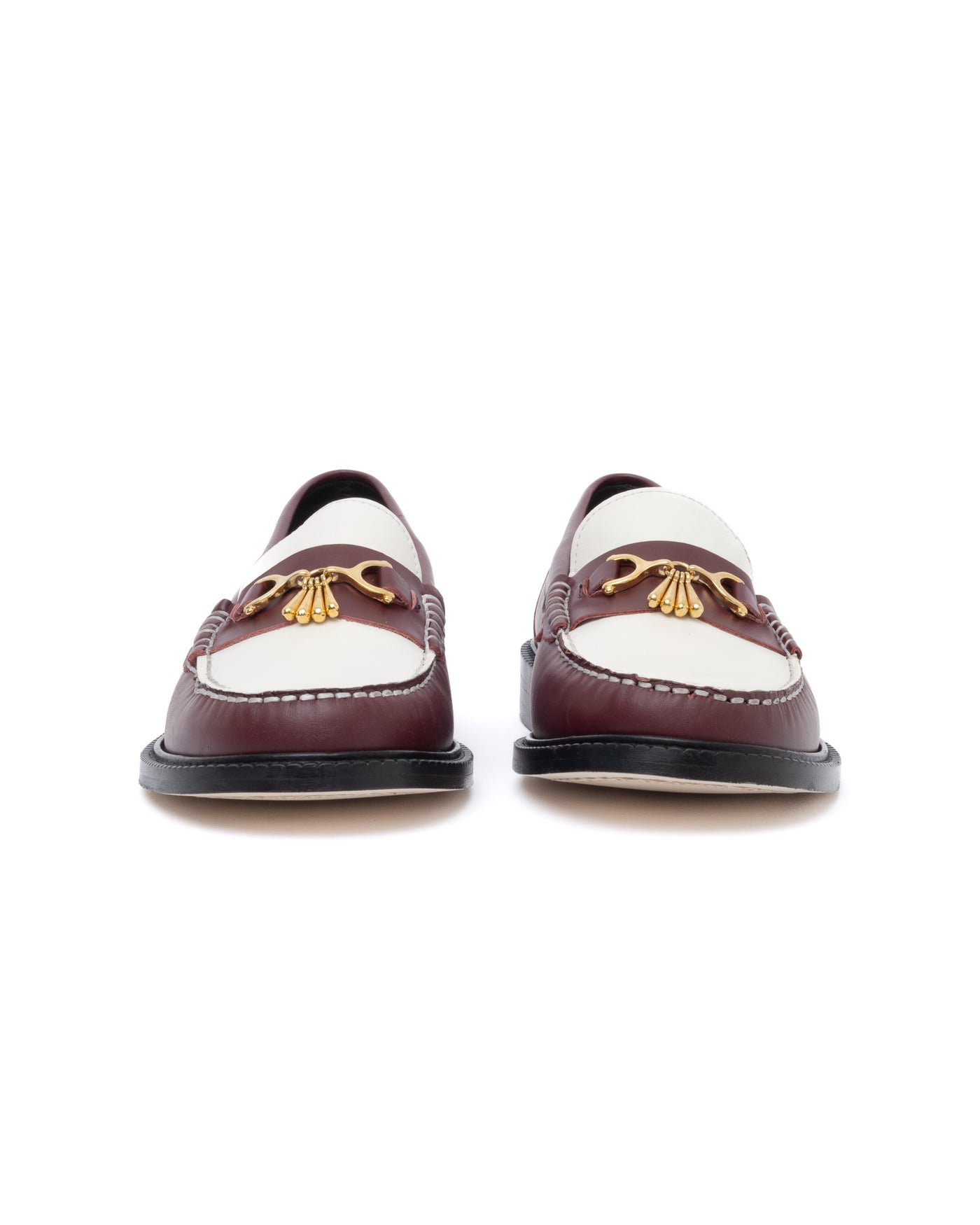 Vinny's Lux Mocassin Snaffle Loafer Crust Leather Burgundy/White