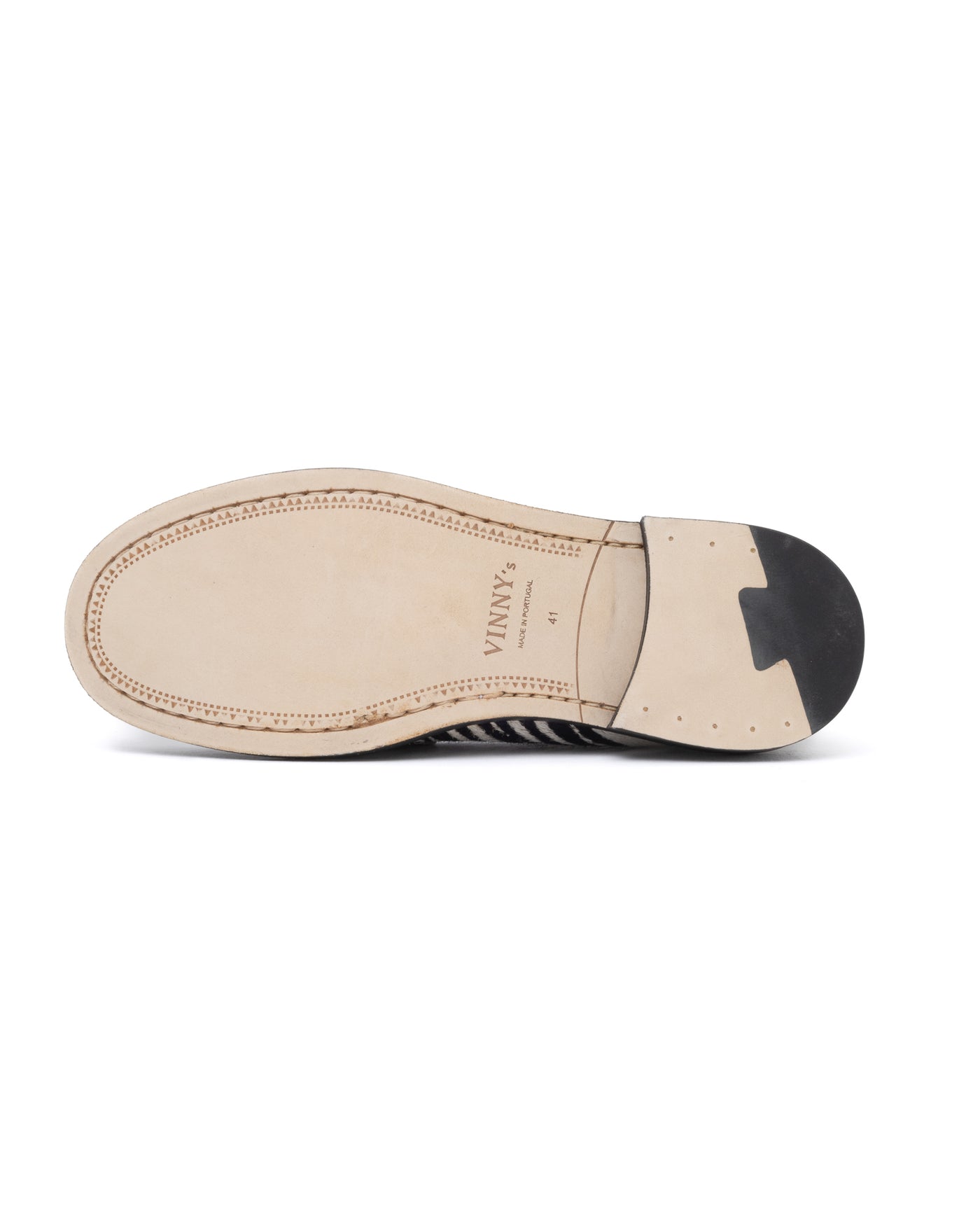 Vinny's  Luxe Mocassin Snaffle Loafer Zebra Pony Hair