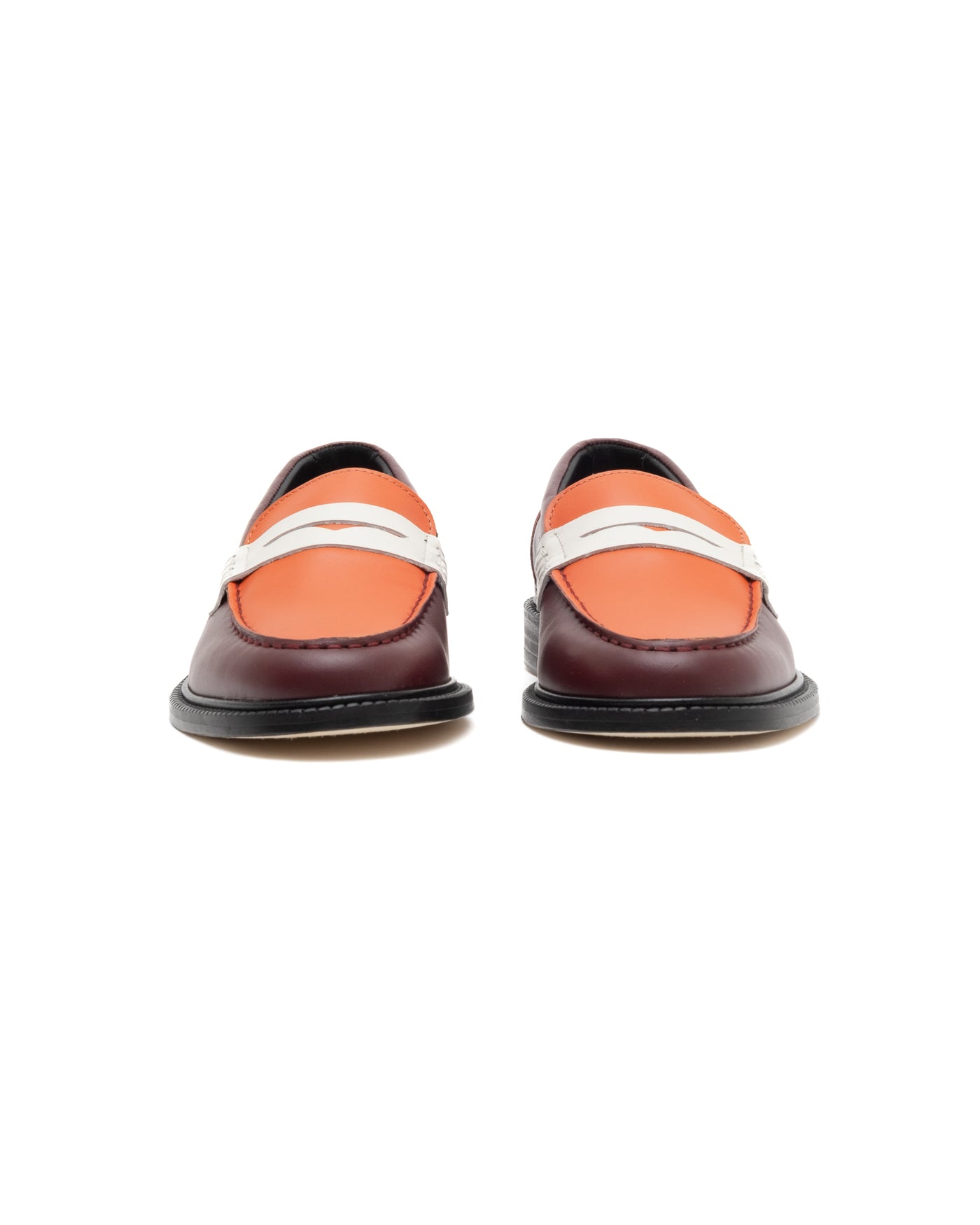 Vinny's Townee Penny Loafer Burgundy Orange White