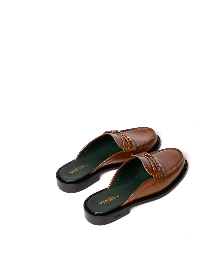 Vinny's Yardee Mule Polido Leather Cognac