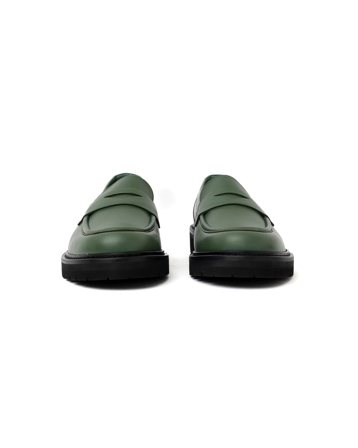 Vinny's Richee Penny Loafer Green Leather