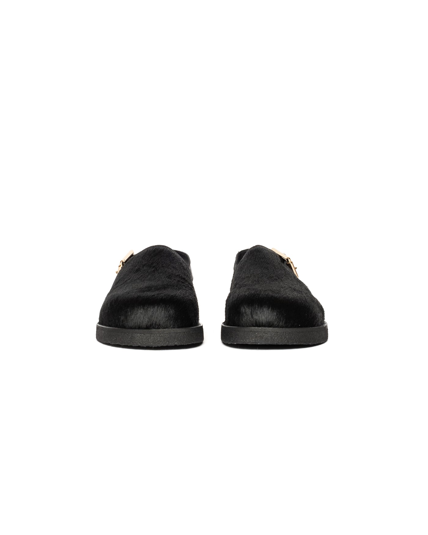 Vinny's Strapped Mule Pony Hair Black