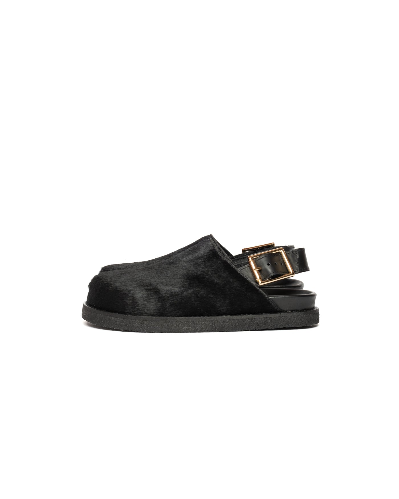 Vinny's Strapped Mule Pony Hair Black