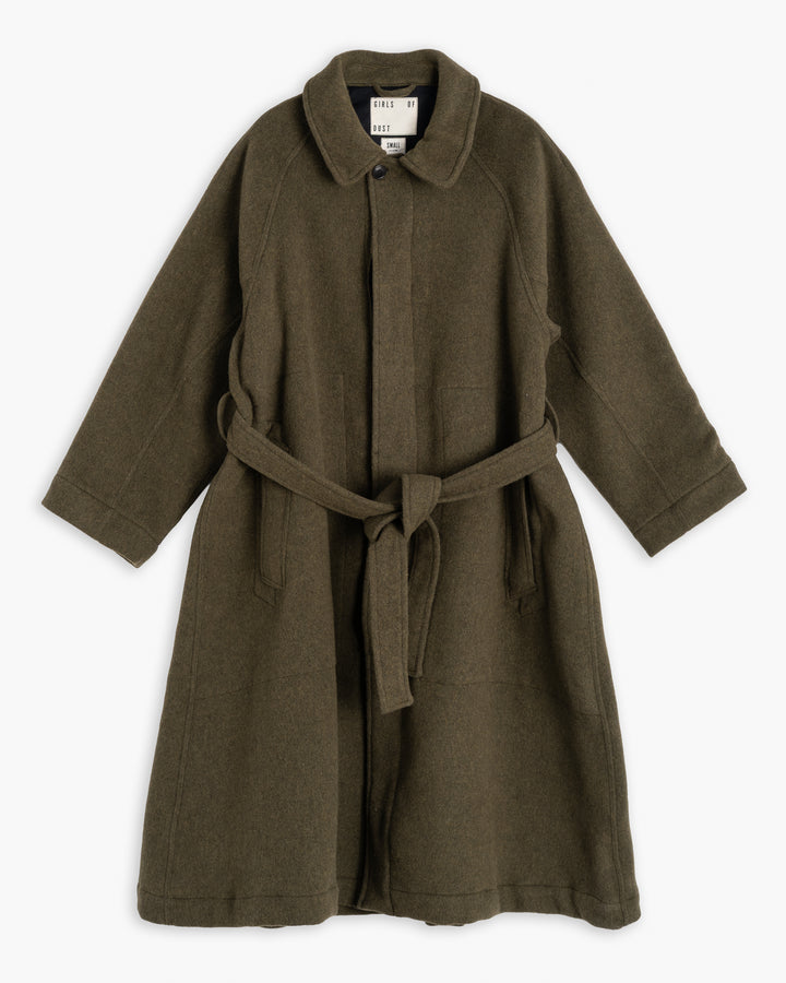 G.o.D Military Trench Wool Velour Avocado