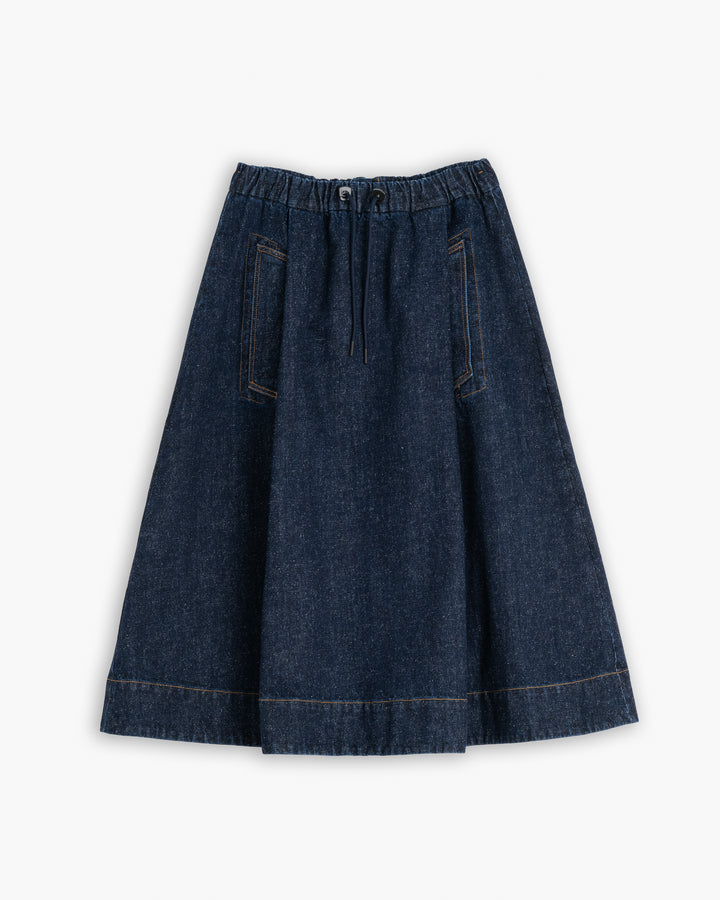 G.o.D Meadow Skirt Neppy Denim Indigo