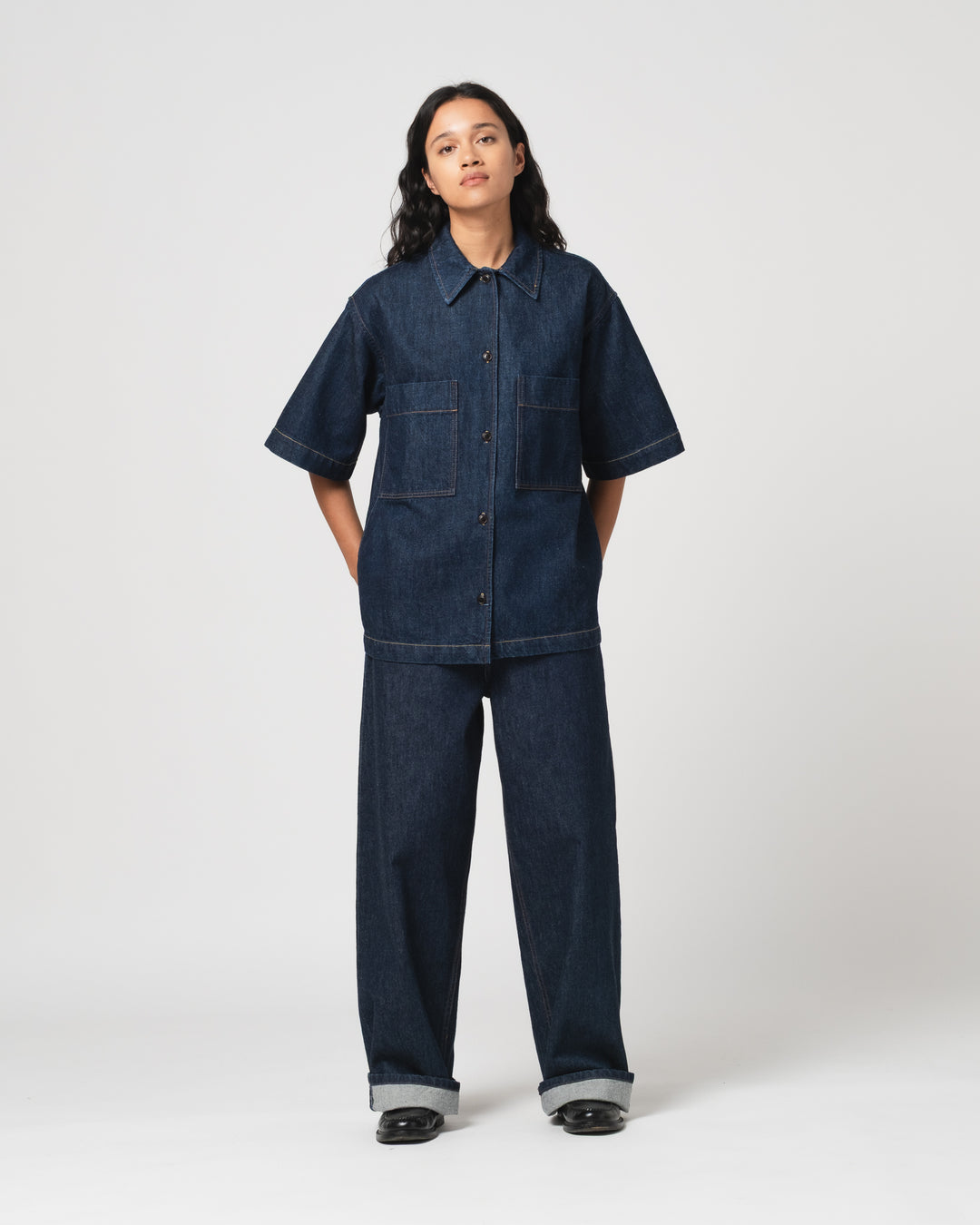 G.o.D Okinawa Shirt Century Denim Blue