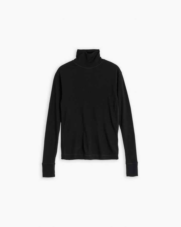 G.o.D Turtle Neck Rib Wool Black