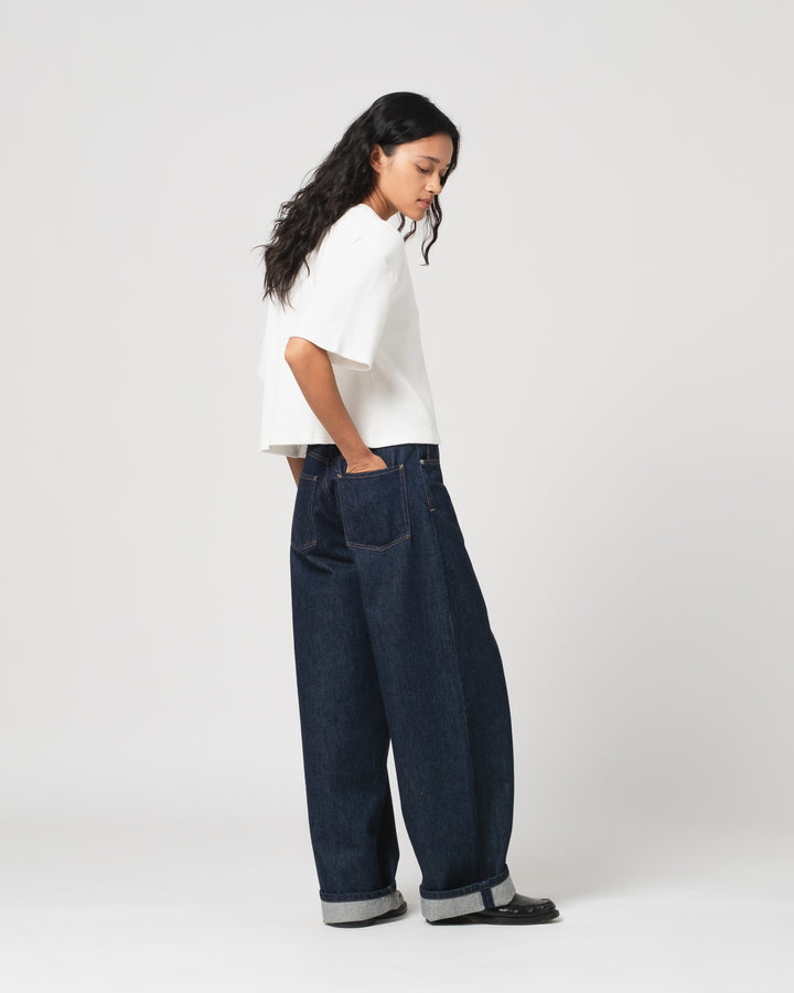 G.o.D Big T Cropped Waffle Jersey Off White