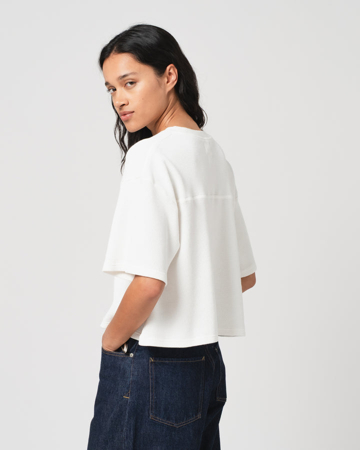 G.o.D Big T Cropped Waffle Jersey Off White