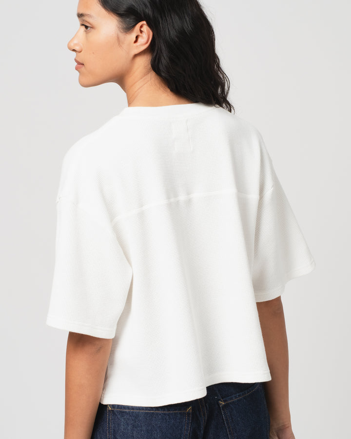 G.o.D Big T Cropped Waffle Jersey Off White
