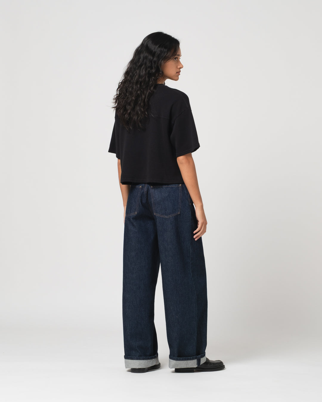 G.o.D Big T Cropped Waffle Jersey Black