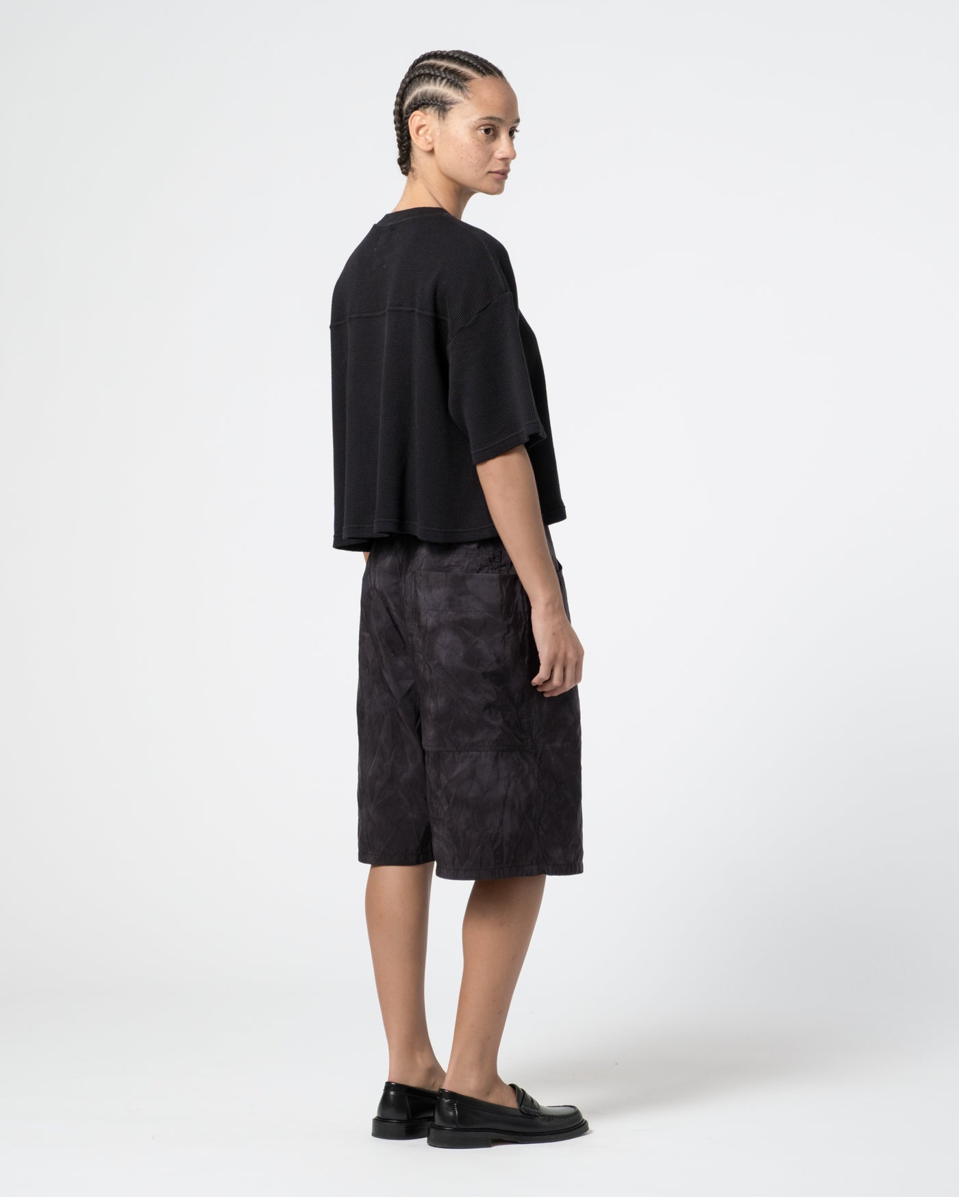 G.o.D Big T Cropped Waffle Jersey Black