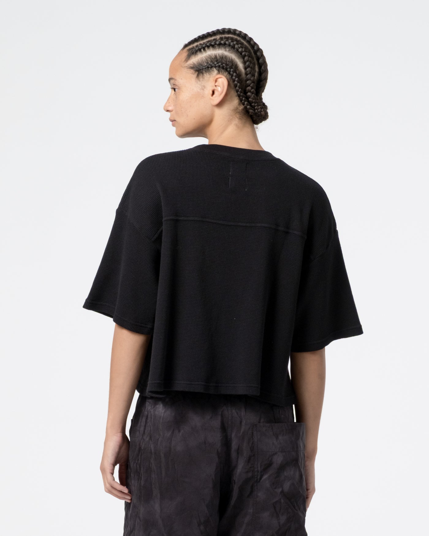 G.o.D Big T Cropped Waffle Jersey Black