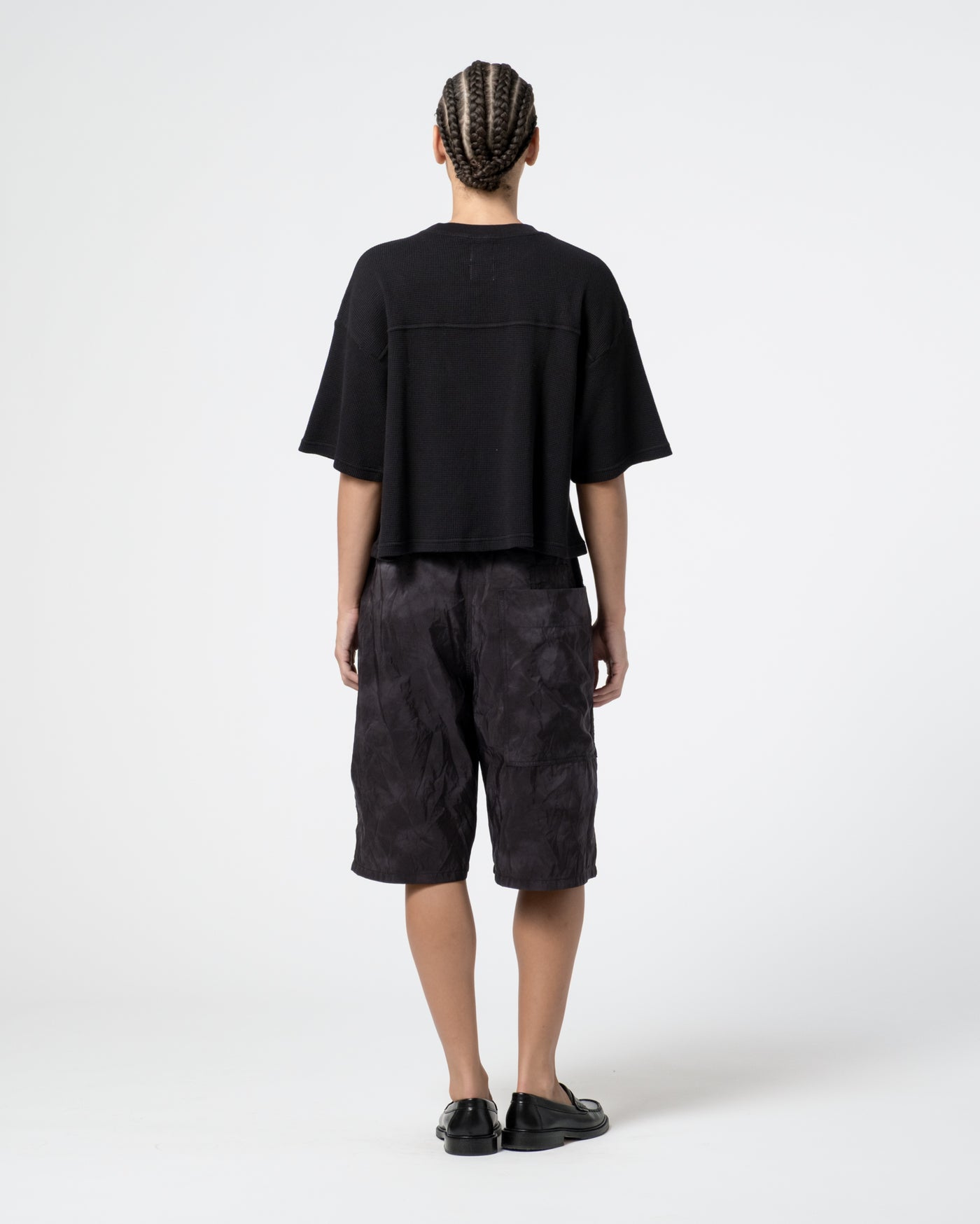 G.o.D Big T Cropped Waffle Jersey Black