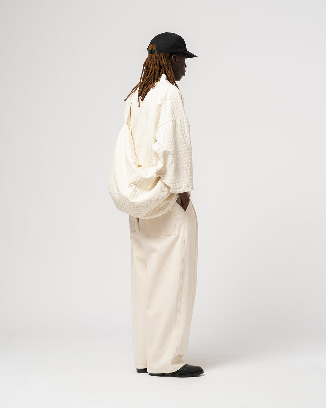 Moon Bag Sashiko Cotton Wheat