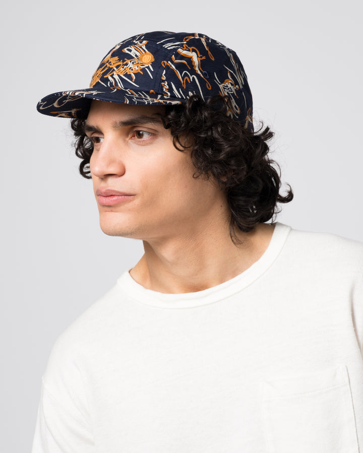 5 Panel Cap Casa Print Navy