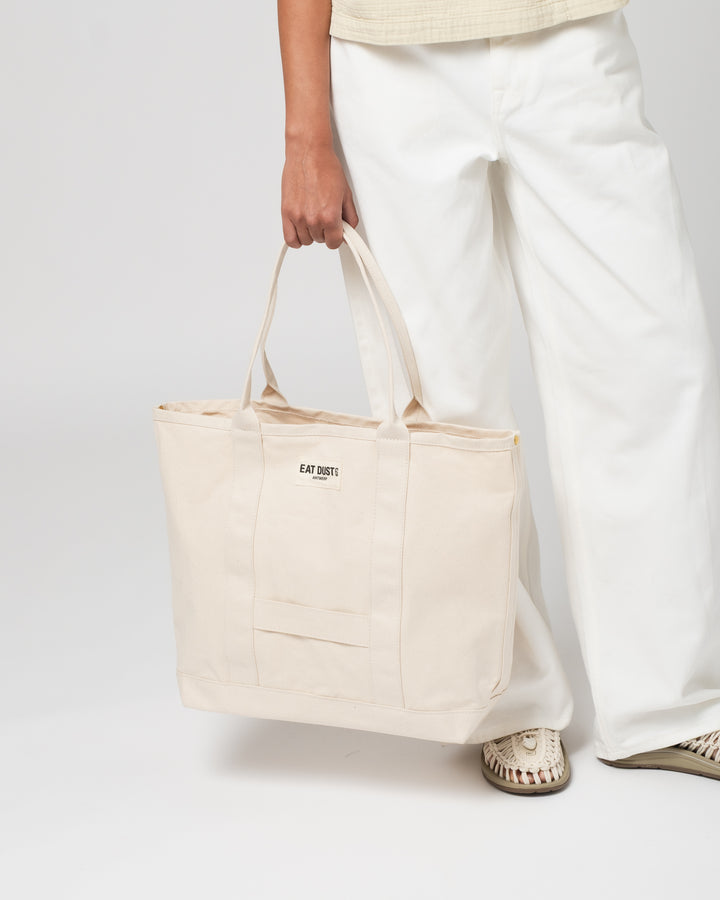 Small Canvas Shopper Bag Off White