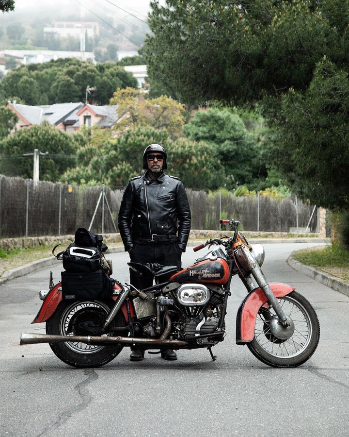 x Shangri-La Heritage Perfecto OFTR Teacore Leather Jacket Black