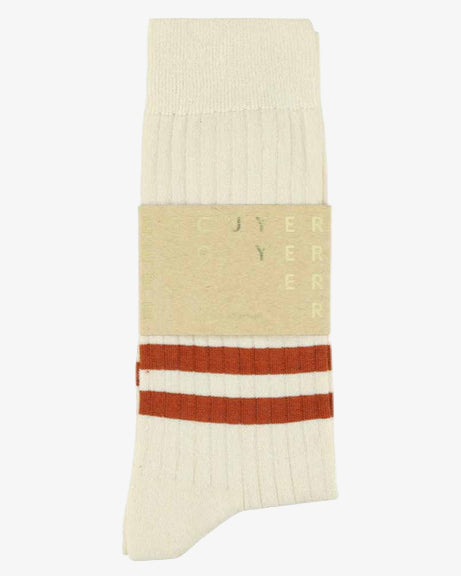 Escuyer Stripes Socks Ecru/Brick