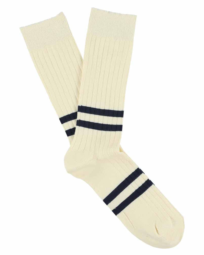 Stripes Socks Ecru/Blue