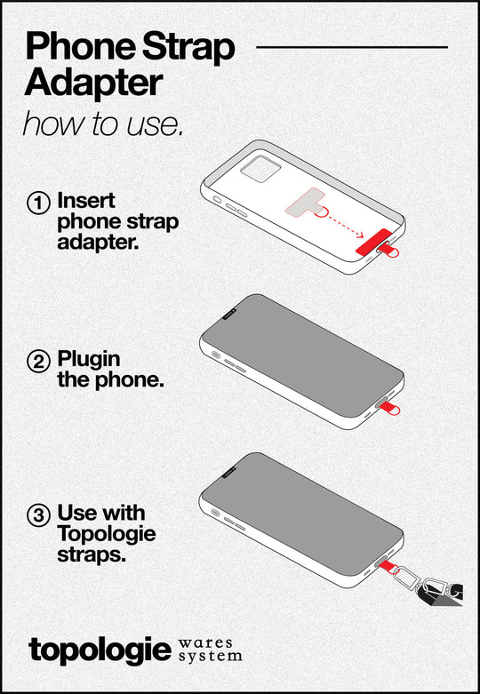 Topologie Dリング型スマホストラップアダプター ブラック