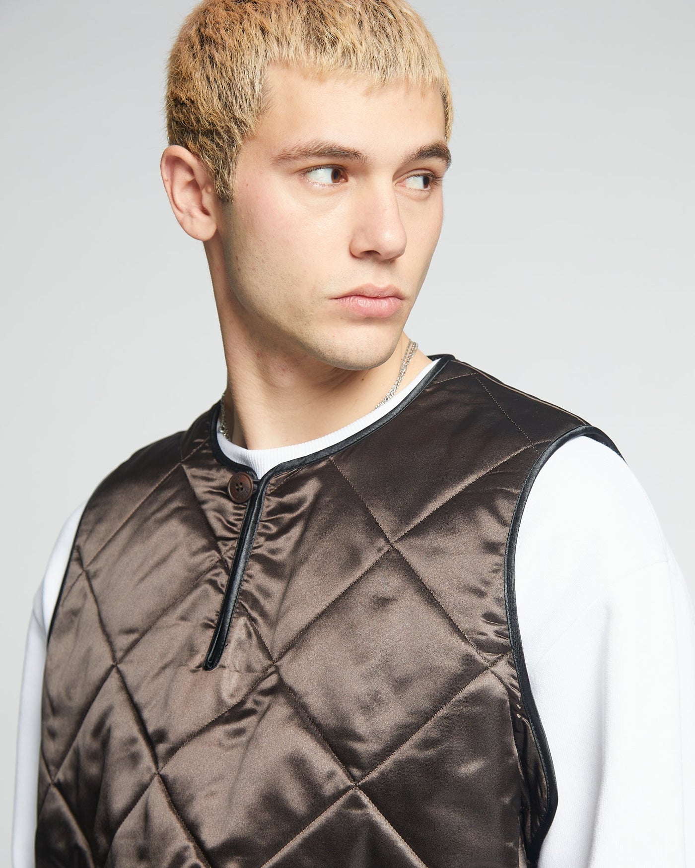 Armor Vest Diamond Quilt Brown