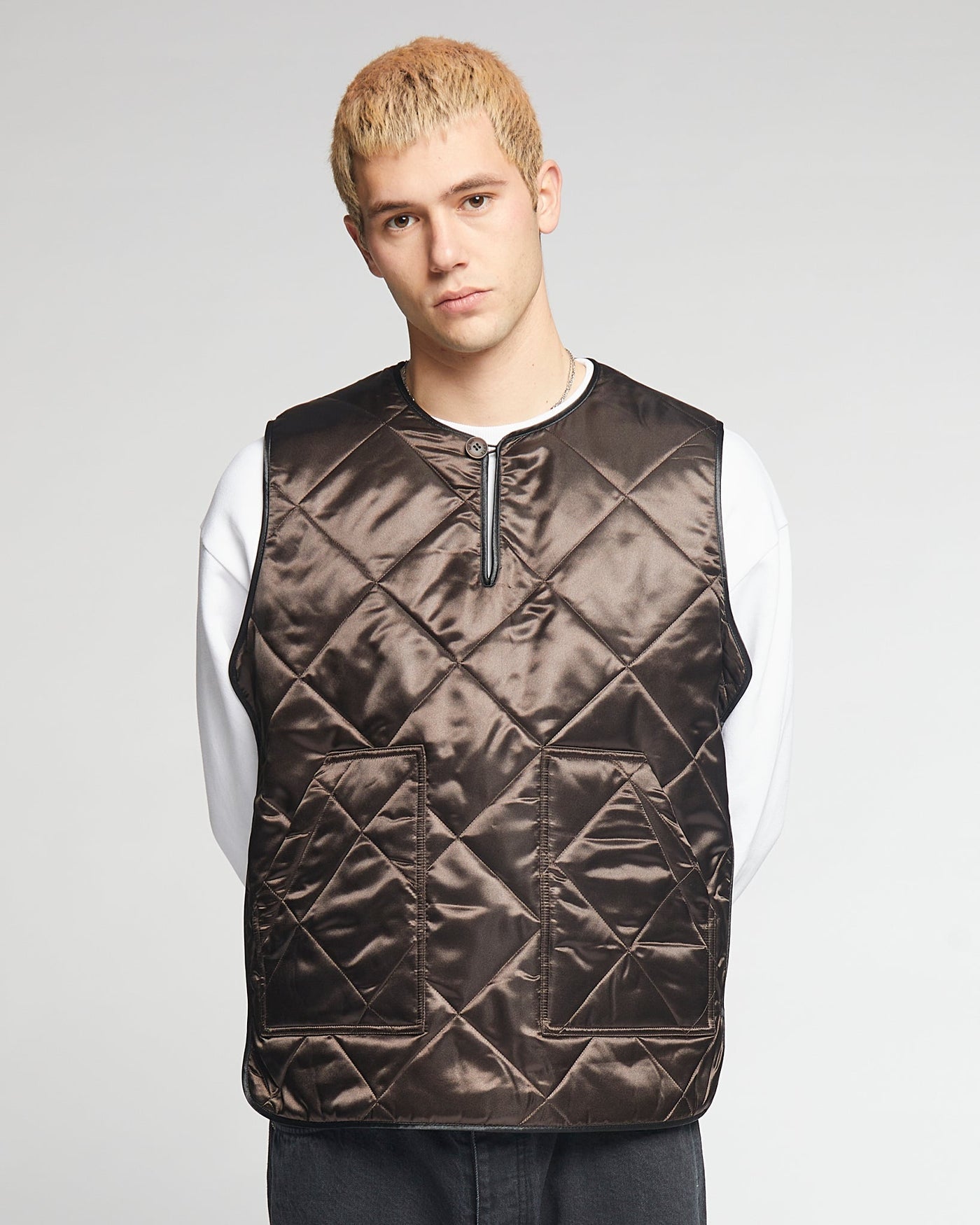 Armor Vest Diamond Quilt Brown