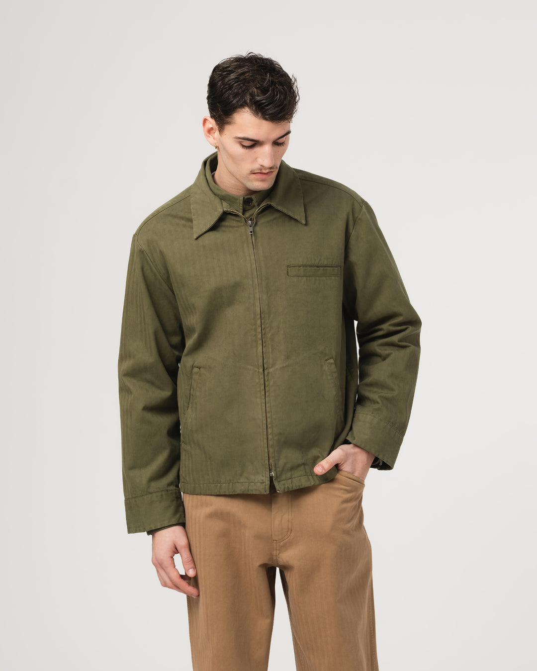 Union Jacket Desire Herringbone Twill Avocado