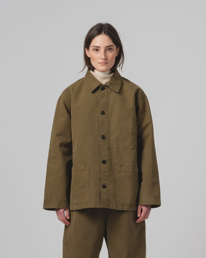 コーチジャケット ネブラスカ コットン フォッシルグリーン