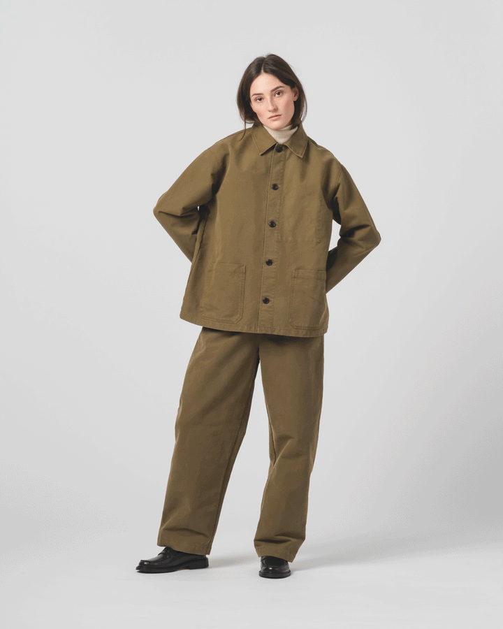 コーチジャケット ネブラスカ コットン フォッシルグリーン