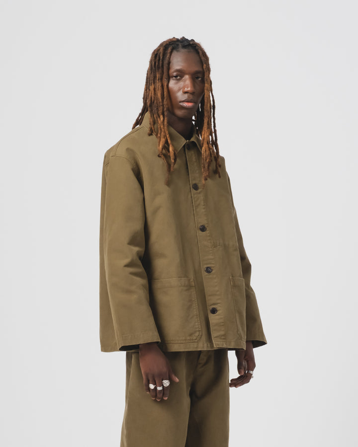 コーチジャケット ネブラスカ コットン フォッシルグリーン