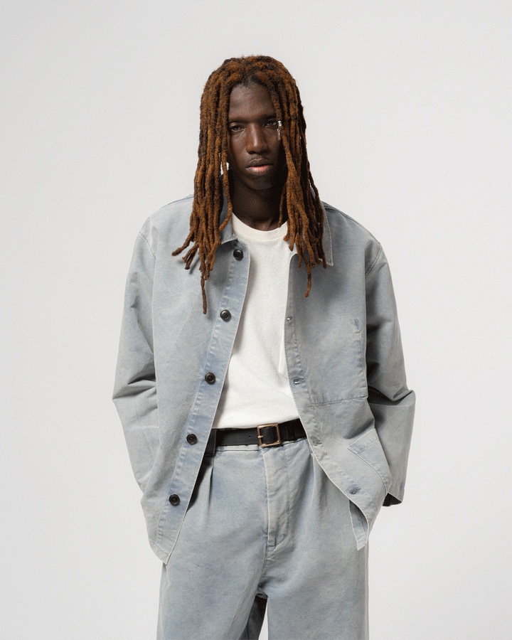 Coach Jacket Nebraska Cotton Coastal Blue