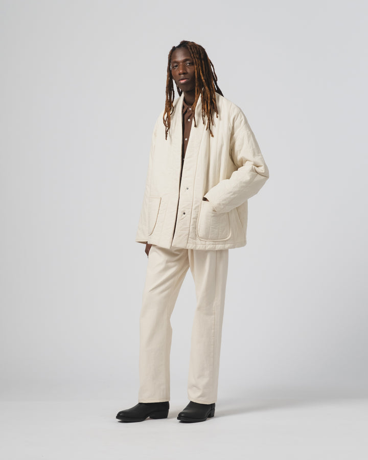 Edo Jacket Quilted Cotton Ecru